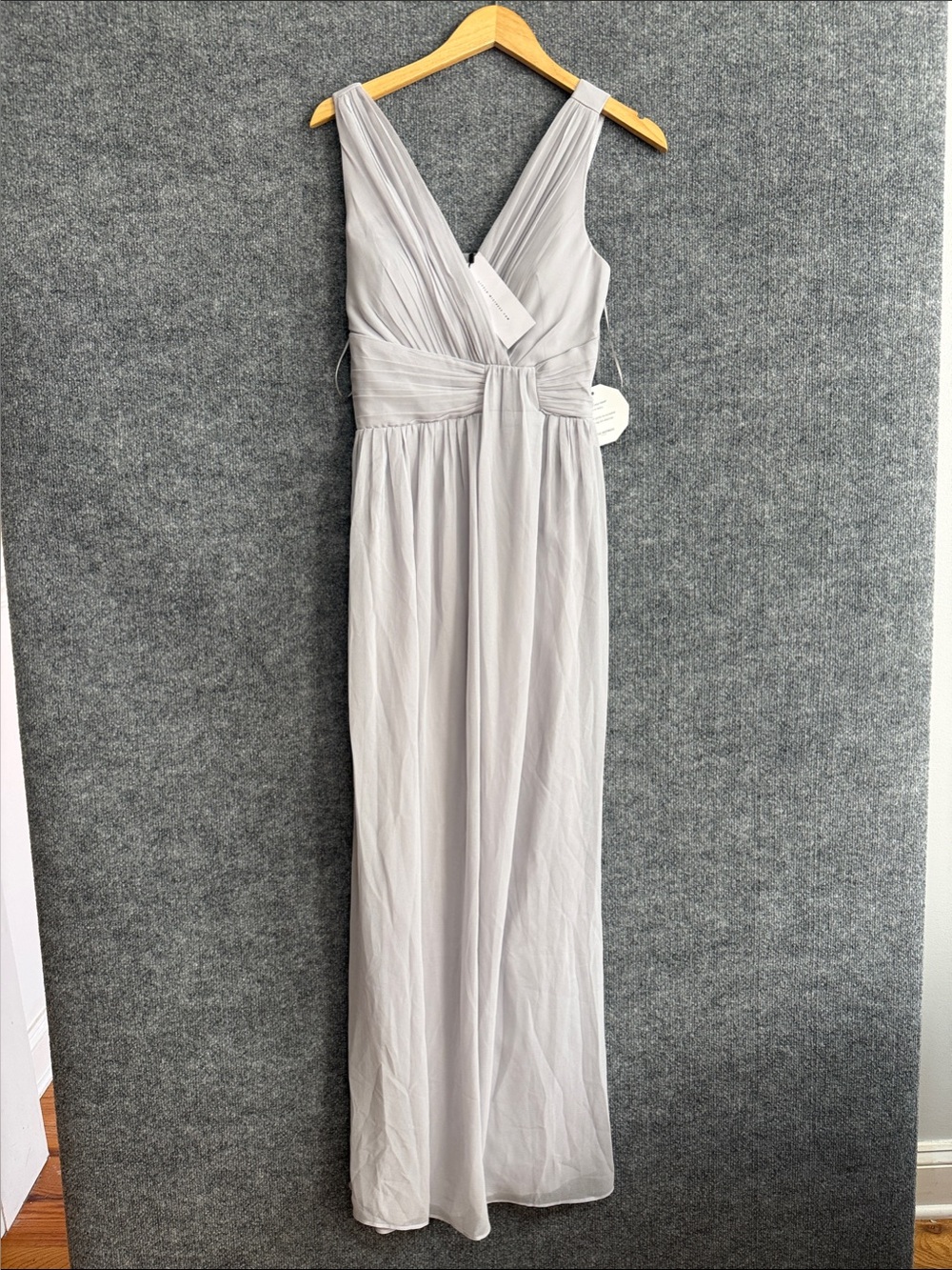 Little Mistress London Gray Chiffon Maxi Dress – Size US 6 – NWT